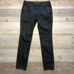 Women’s Black Shiny / Wet Look Straight Leg Pants